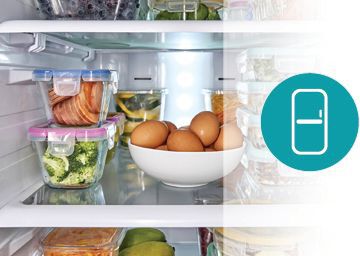 Food properly stored inside of refrigerator