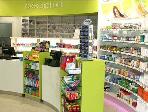 Prescription section of Chalo Freshco store
