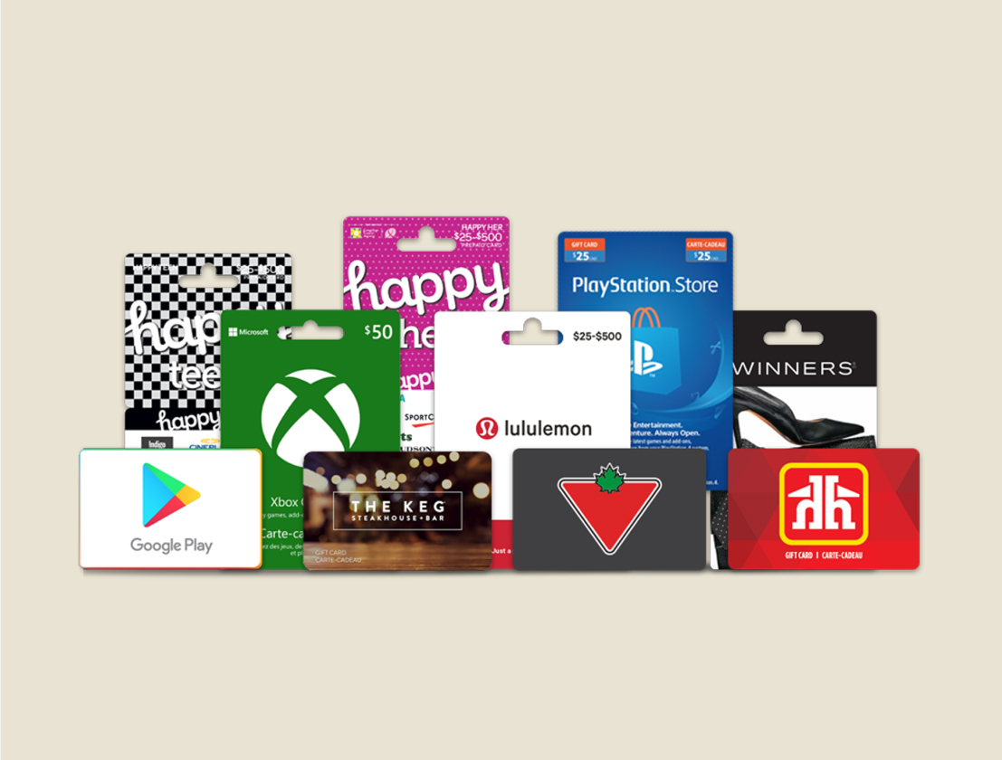 An image showing multiple gift cards