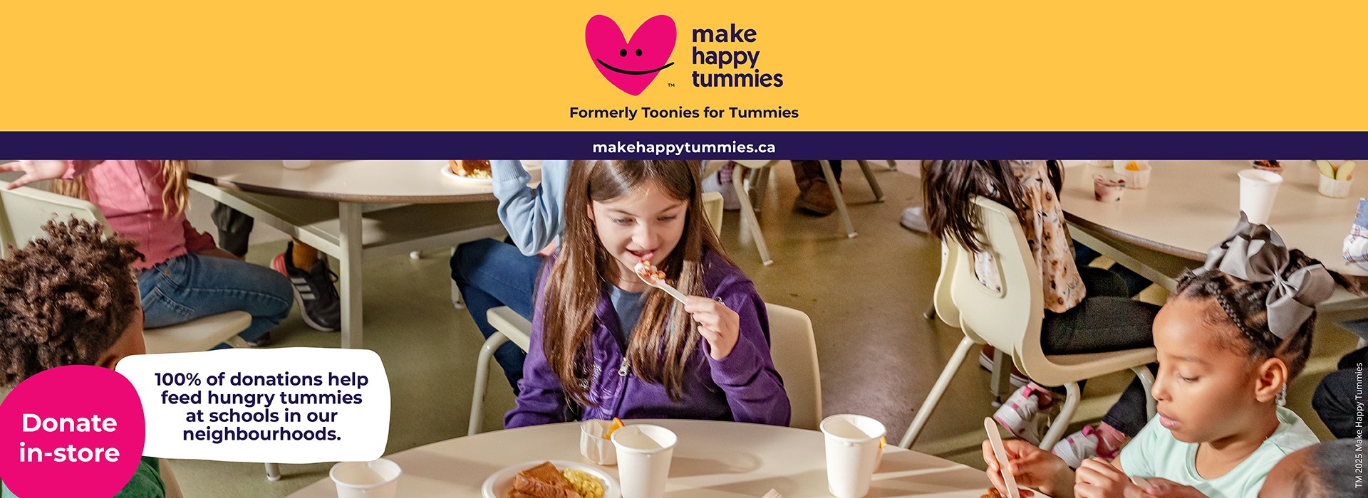 100% of donations help feed hungry tummies at schools in our neighbourhoods.