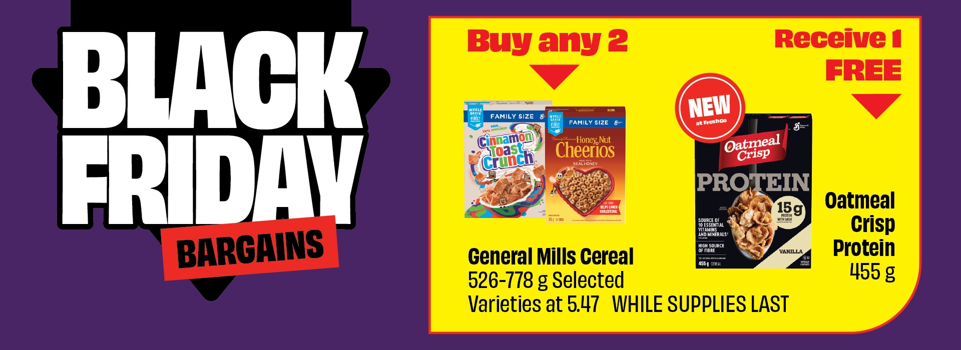 Buy 2 Get 1 free cereal offer