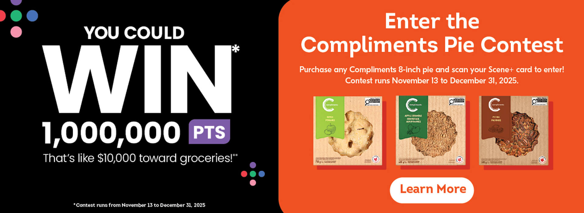 Compliments holiday favourites bring festive apps and desserts to your table